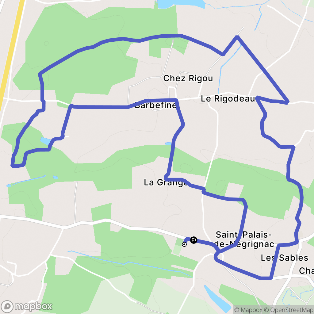 Saint-Palais-de-Négrignac : carte du parcours de randonnée - France