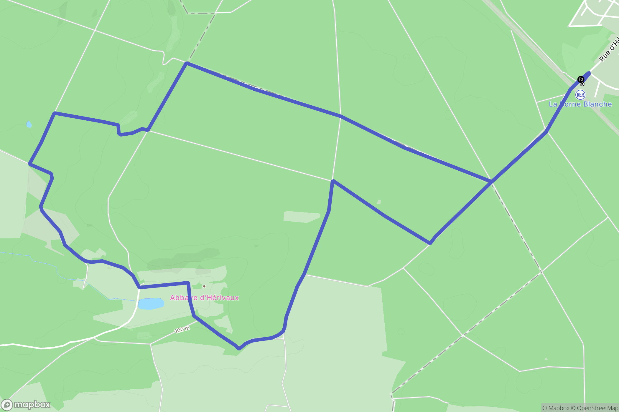 Orry-la-ville : carte du parcours de randonnée - France