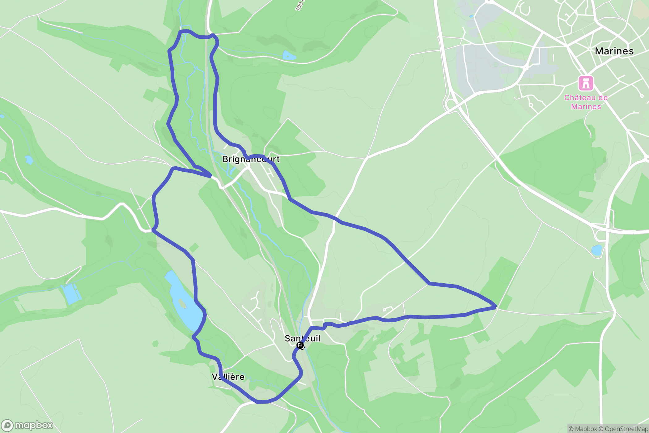 Santeuil : carte du parcours de randonnée - France