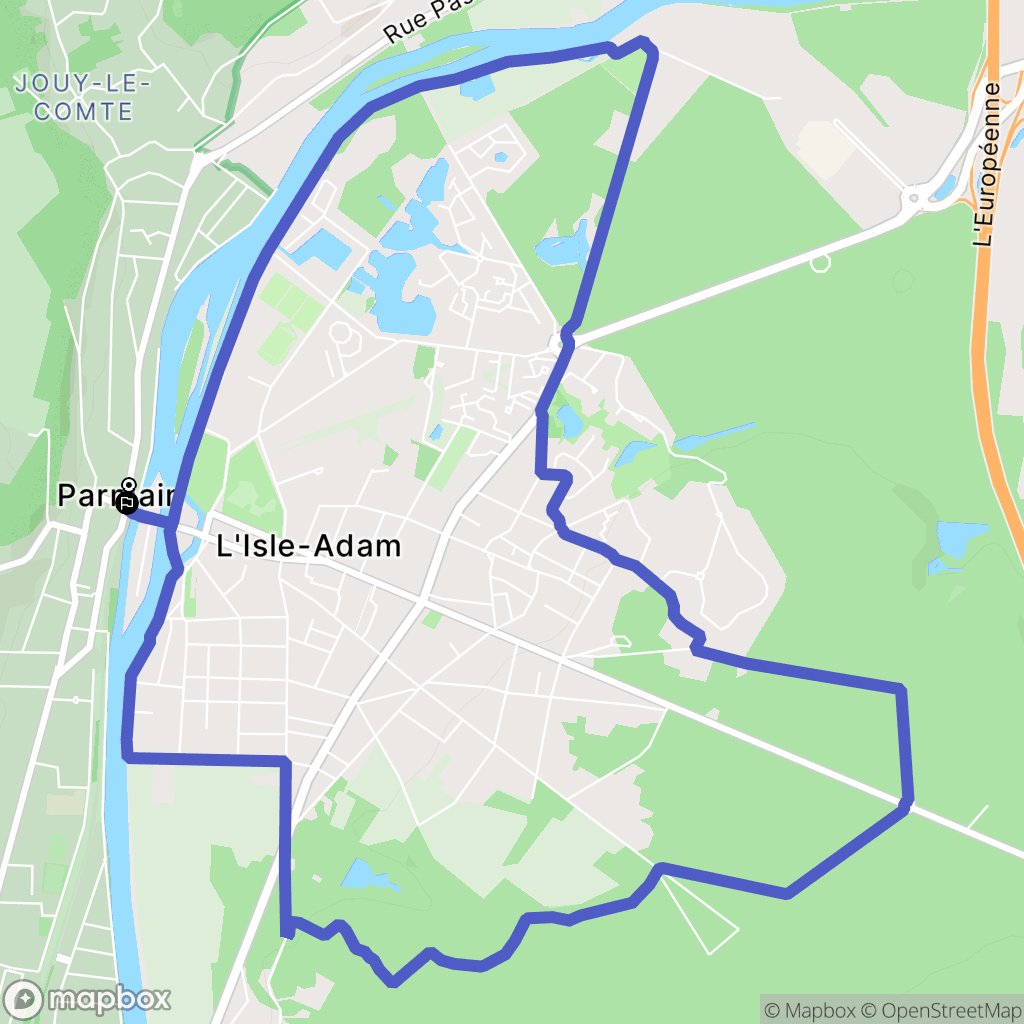 L'Isle-Adam : carte du parcours de randonnée - France