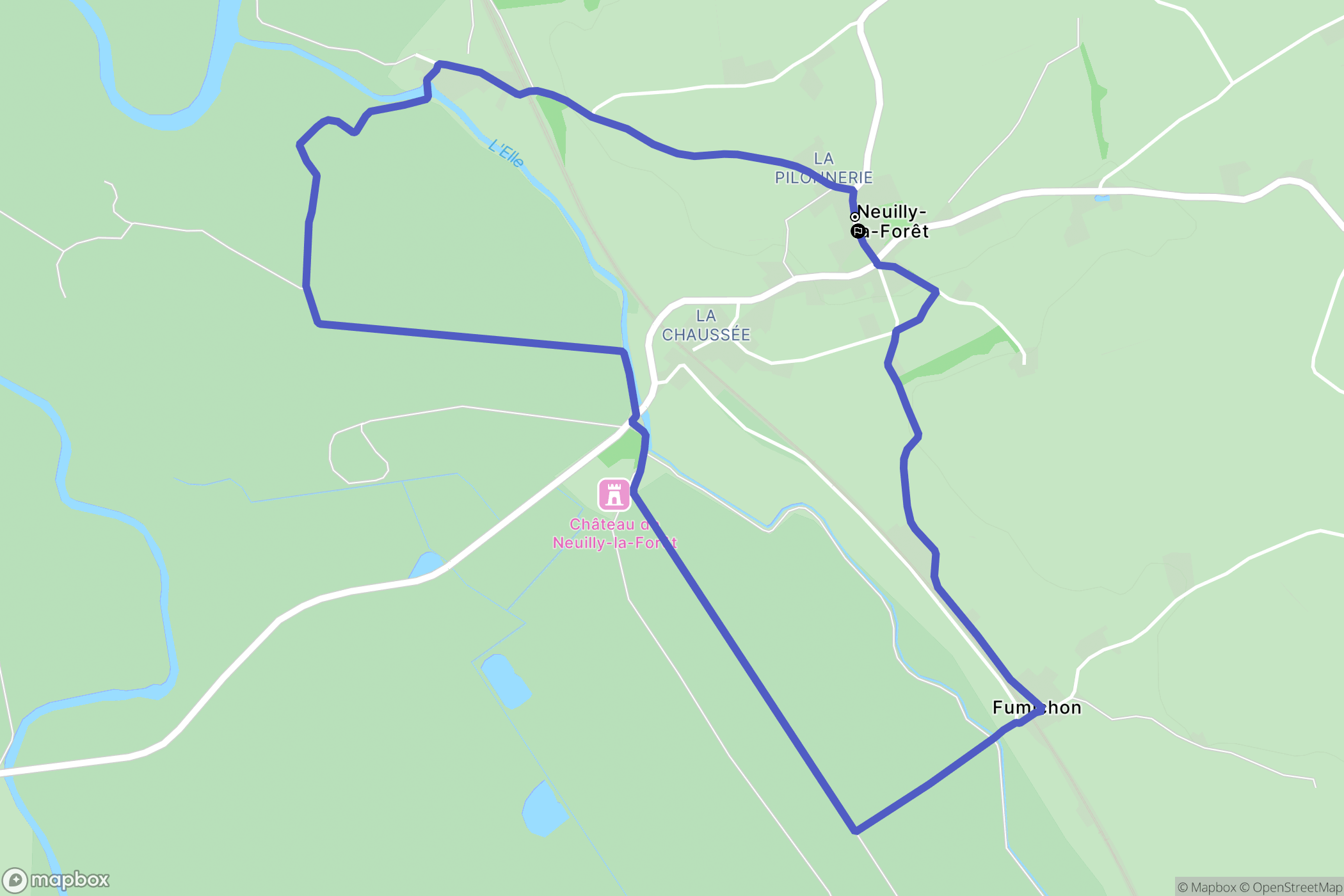 Neuilly-la-Forêt : carte du parcours de randonnée - France