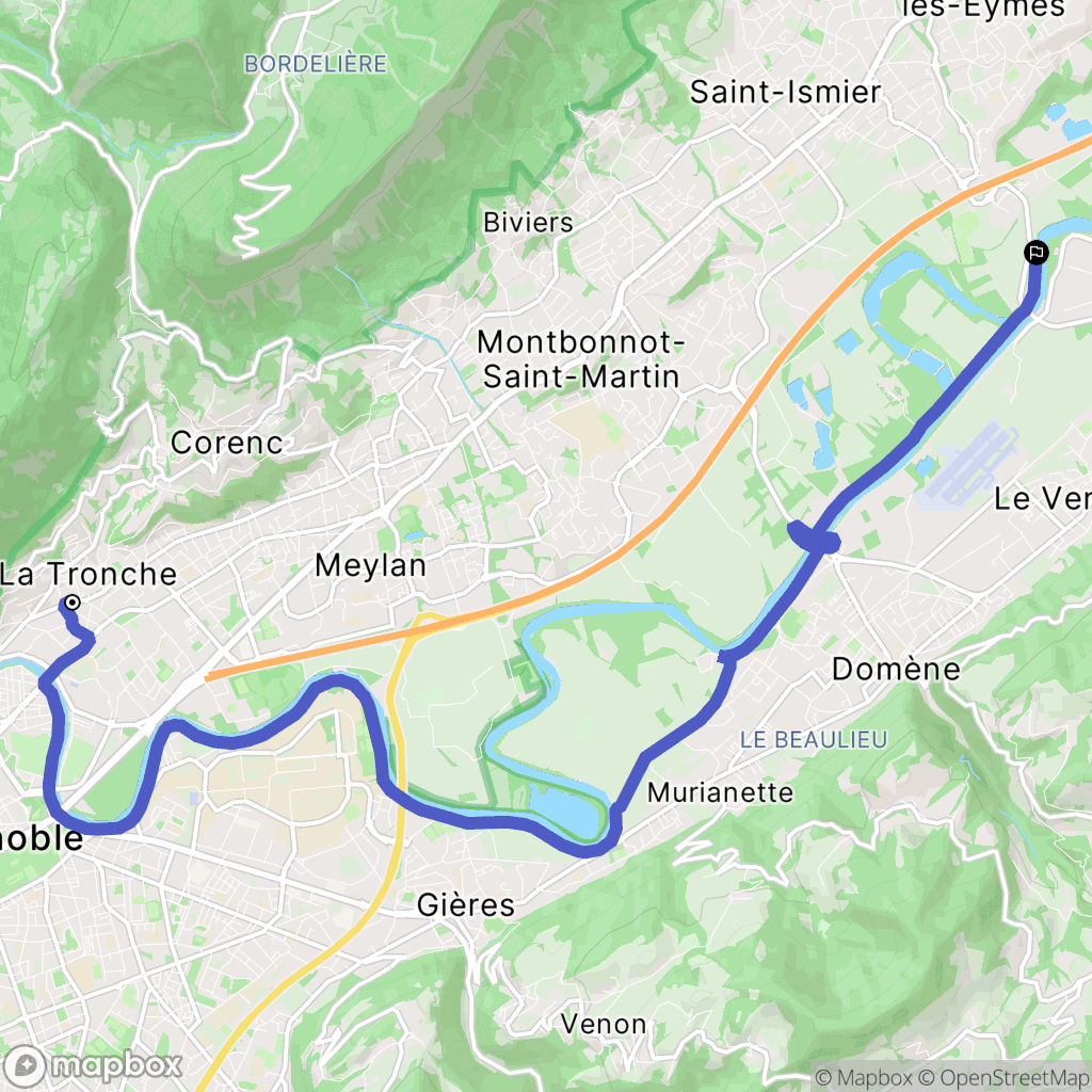 La Tronche : carte du parcours de randonnée - France