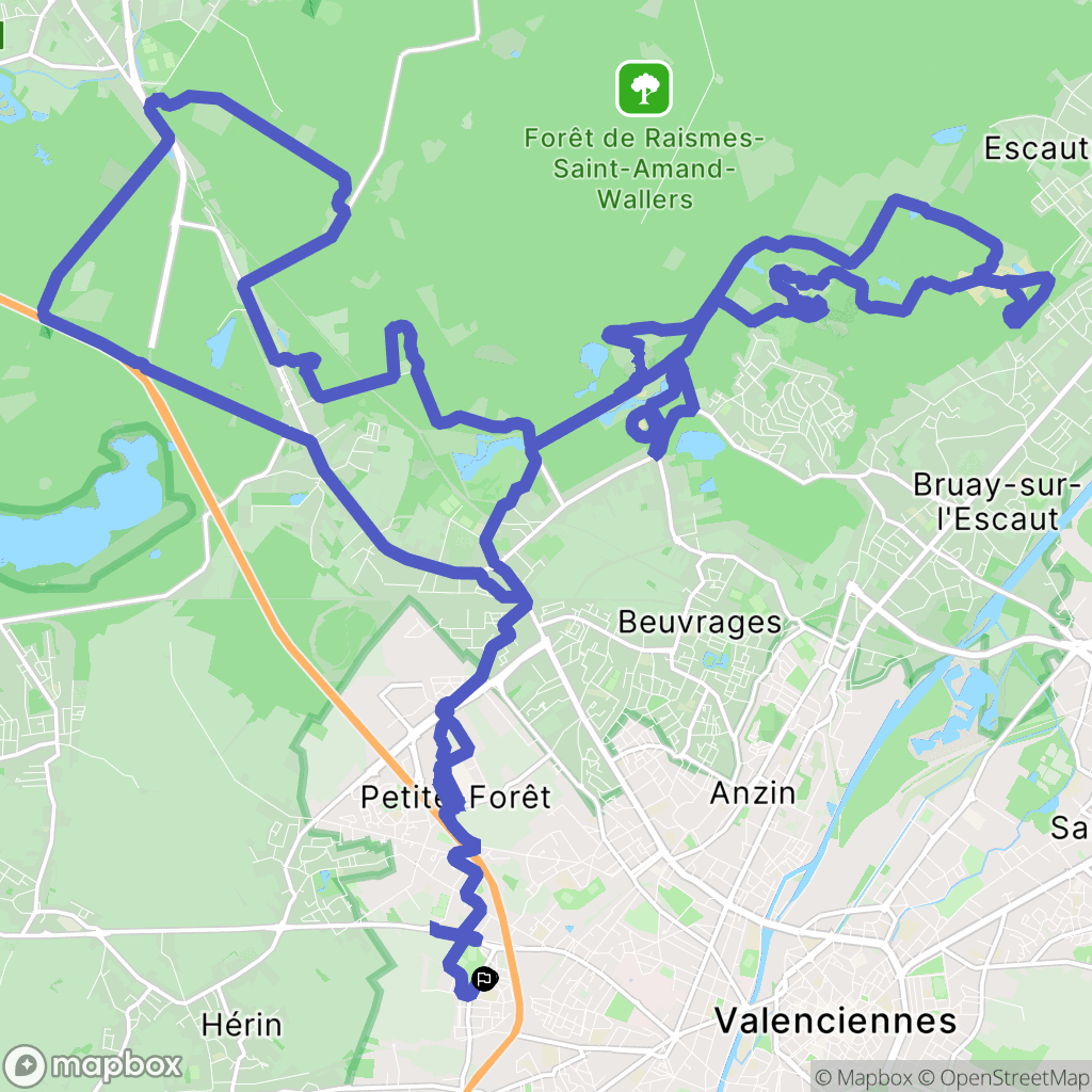 Anzin : carte du parcours de randonnée - France