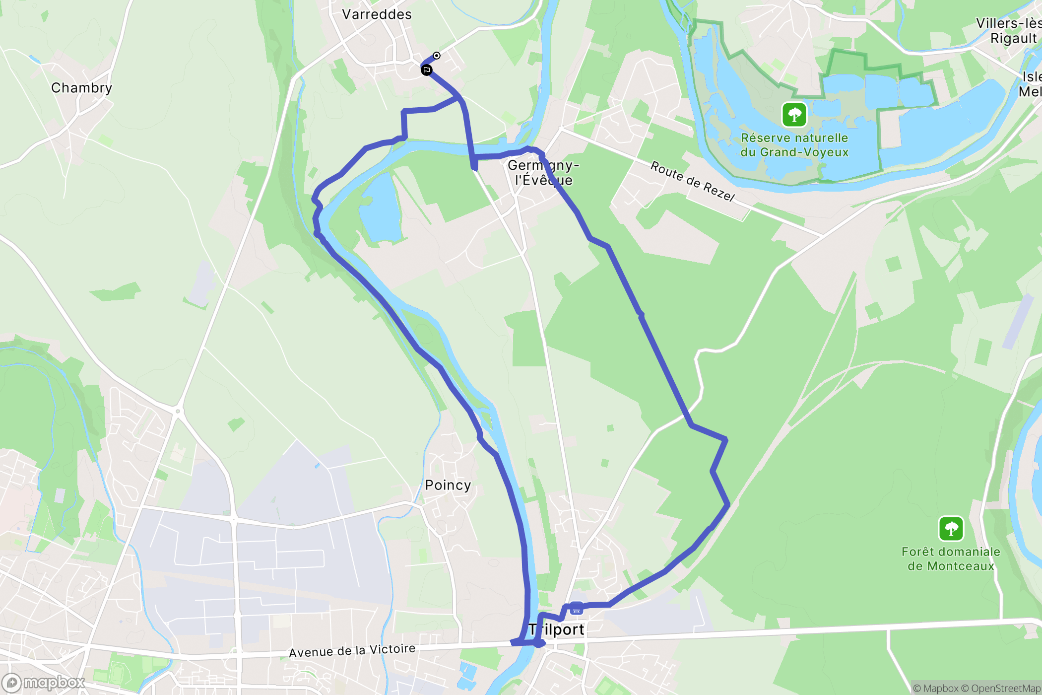 Germigny-l'Evêque : carte du parcours de randonnée - France