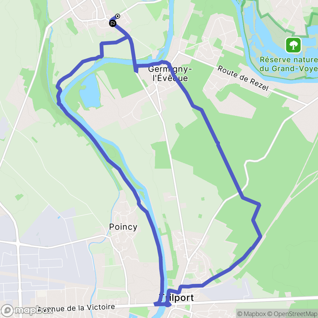 Germigny-l'Evêque : carte du parcours de randonnée - France