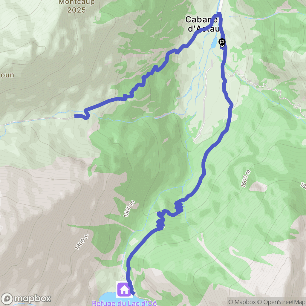 Oô : carte du parcours de randonnée - France
