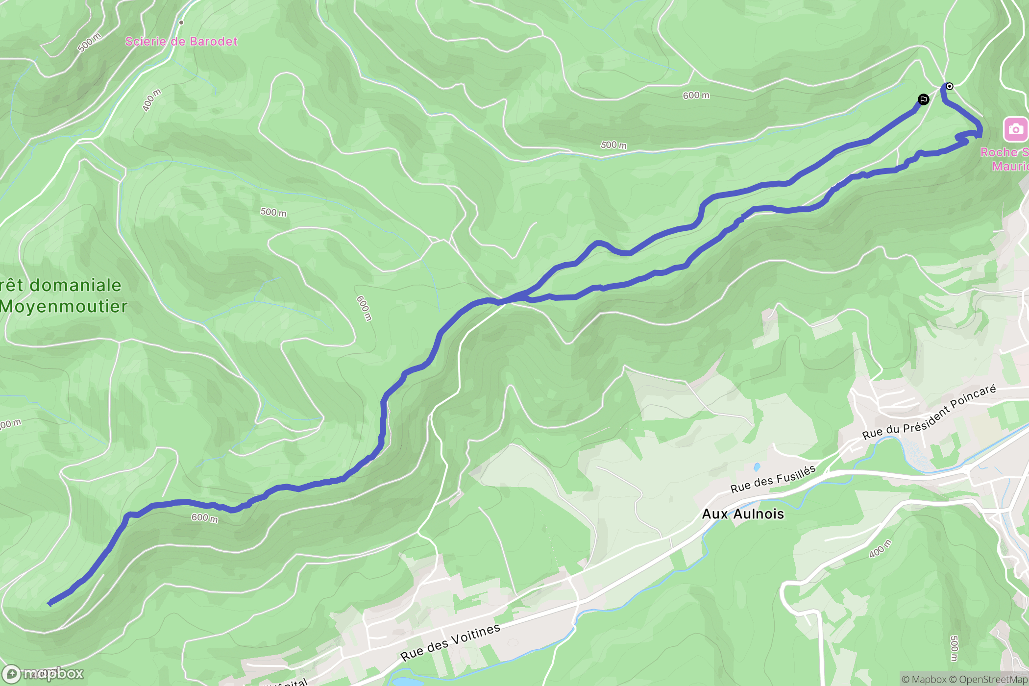 Senones : carte du parcours de randonnée - France