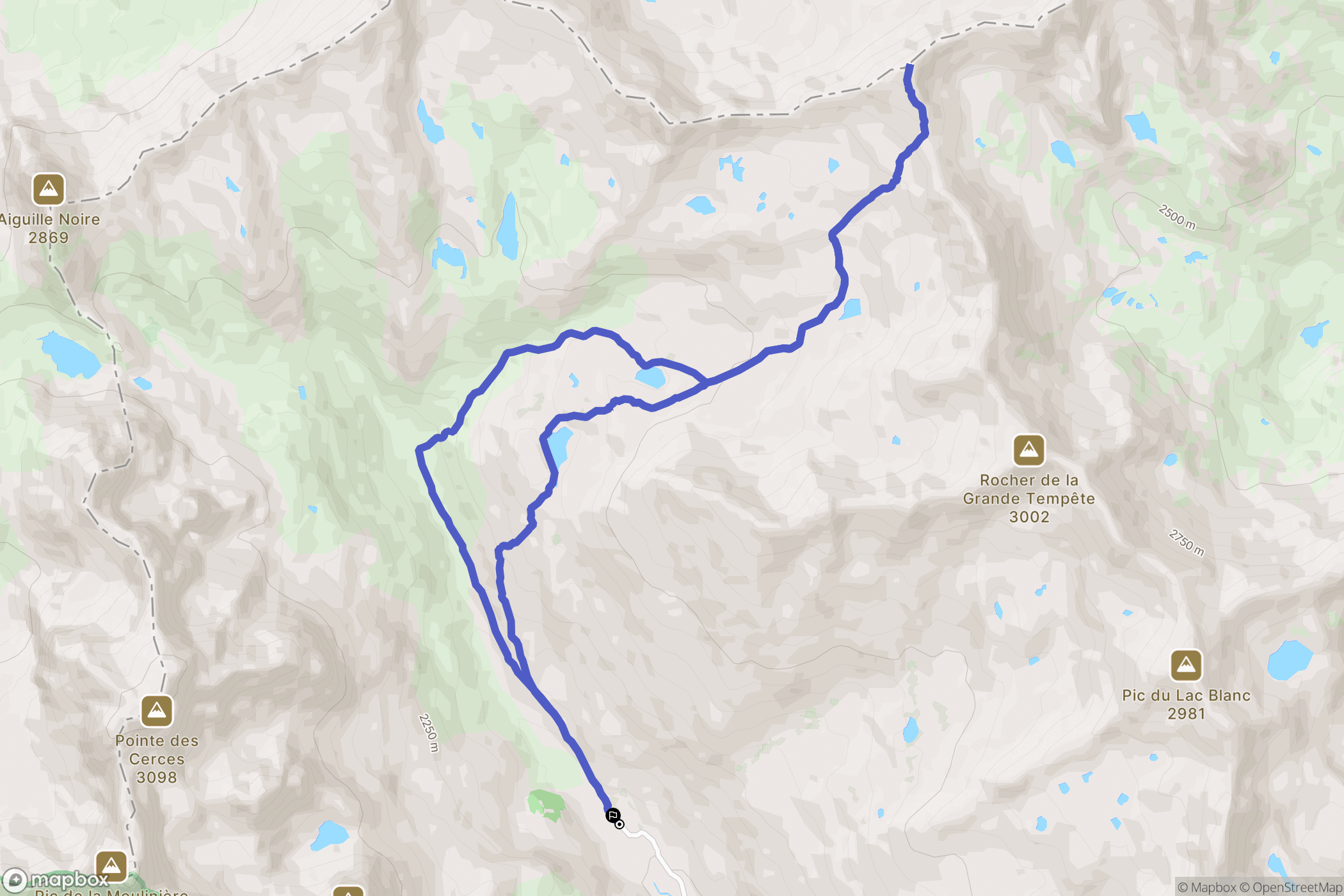 Cime de Laval, Névache : carte du parcours de randonnée - France