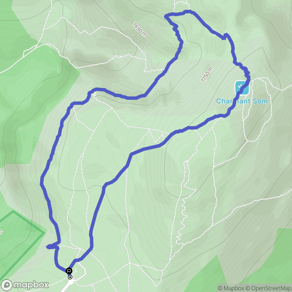 Sarcenas : carte du parcours de randonnée - France