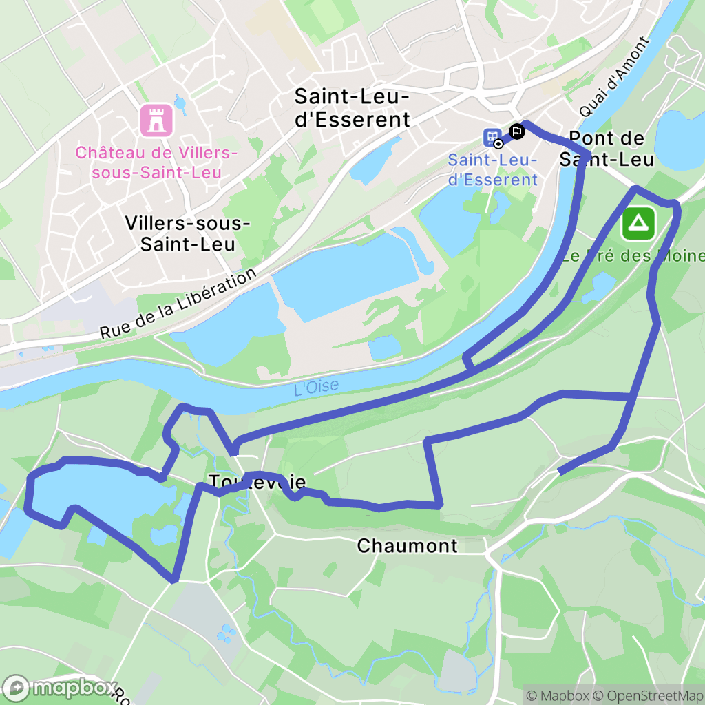 Gouvieux : carte du parcours de randonnée - France