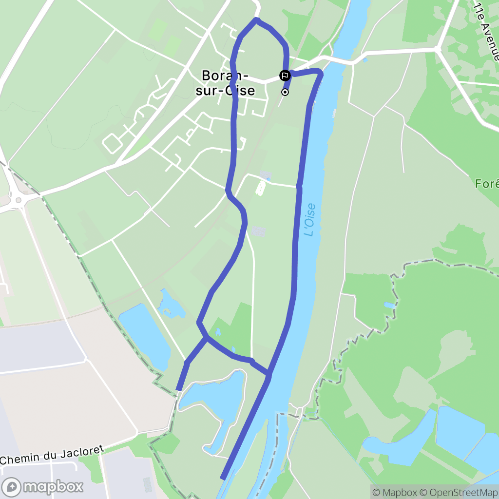 Boran-sur-Oise : carte du parcours de randonnée - France