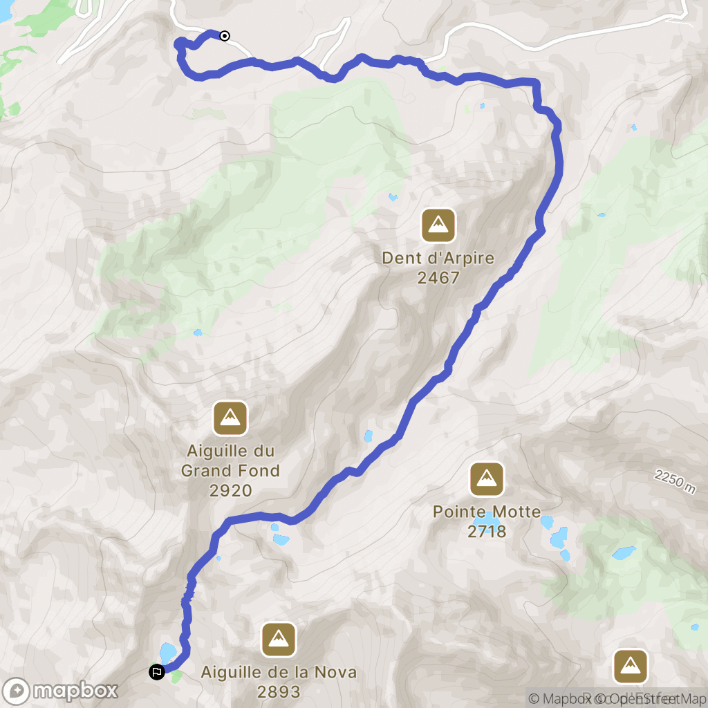 Beaufort : carte du parcours de randonnée - France