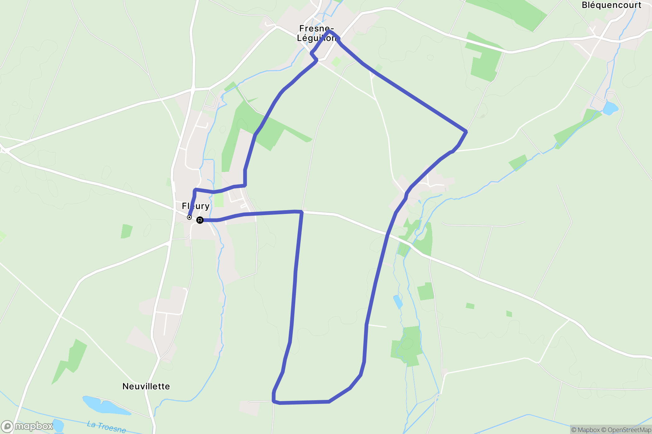 Fleury-en-Vexin : carte du parcours de randonnée - France