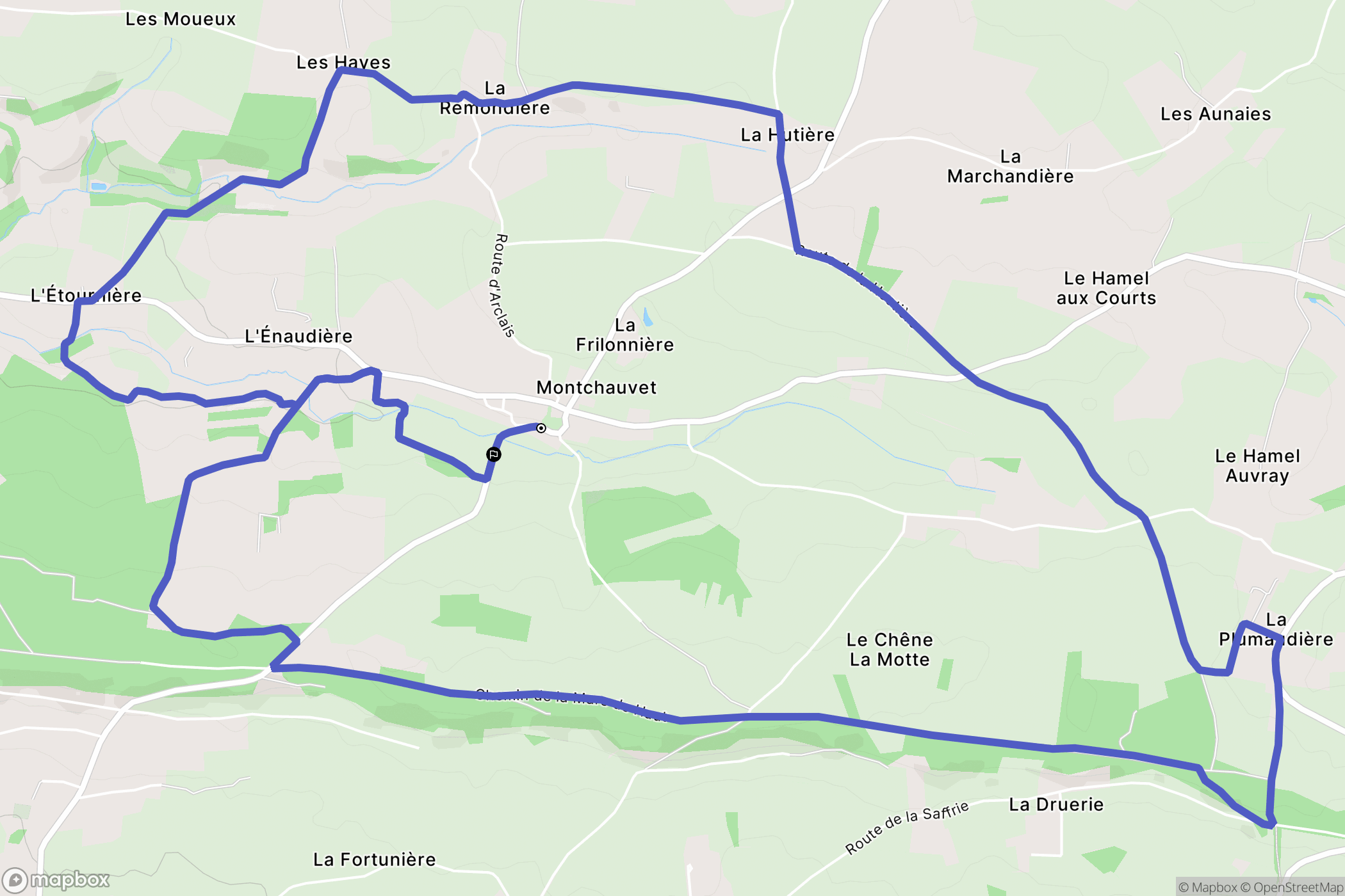 Montchauvet : carte du parcours de randonnée - France