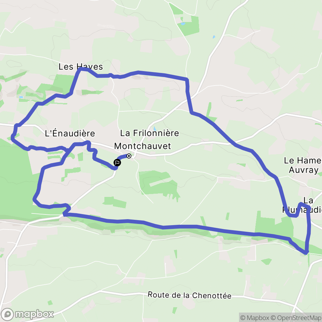 Montchauvet : carte du parcours de randonnée - France