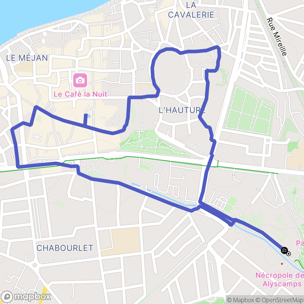 Arles : carte du parcours de randonnée - France