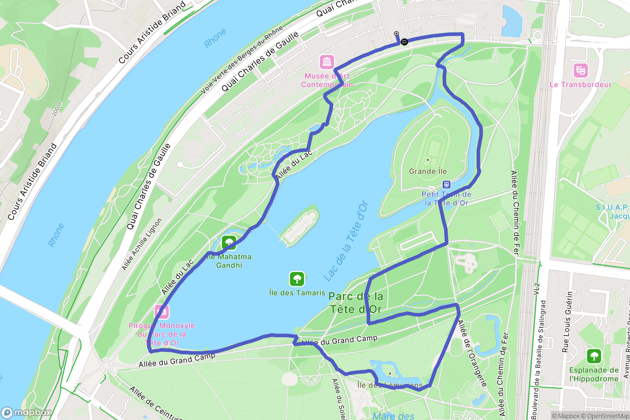 Lyon : carte du parcours de randonnée - France