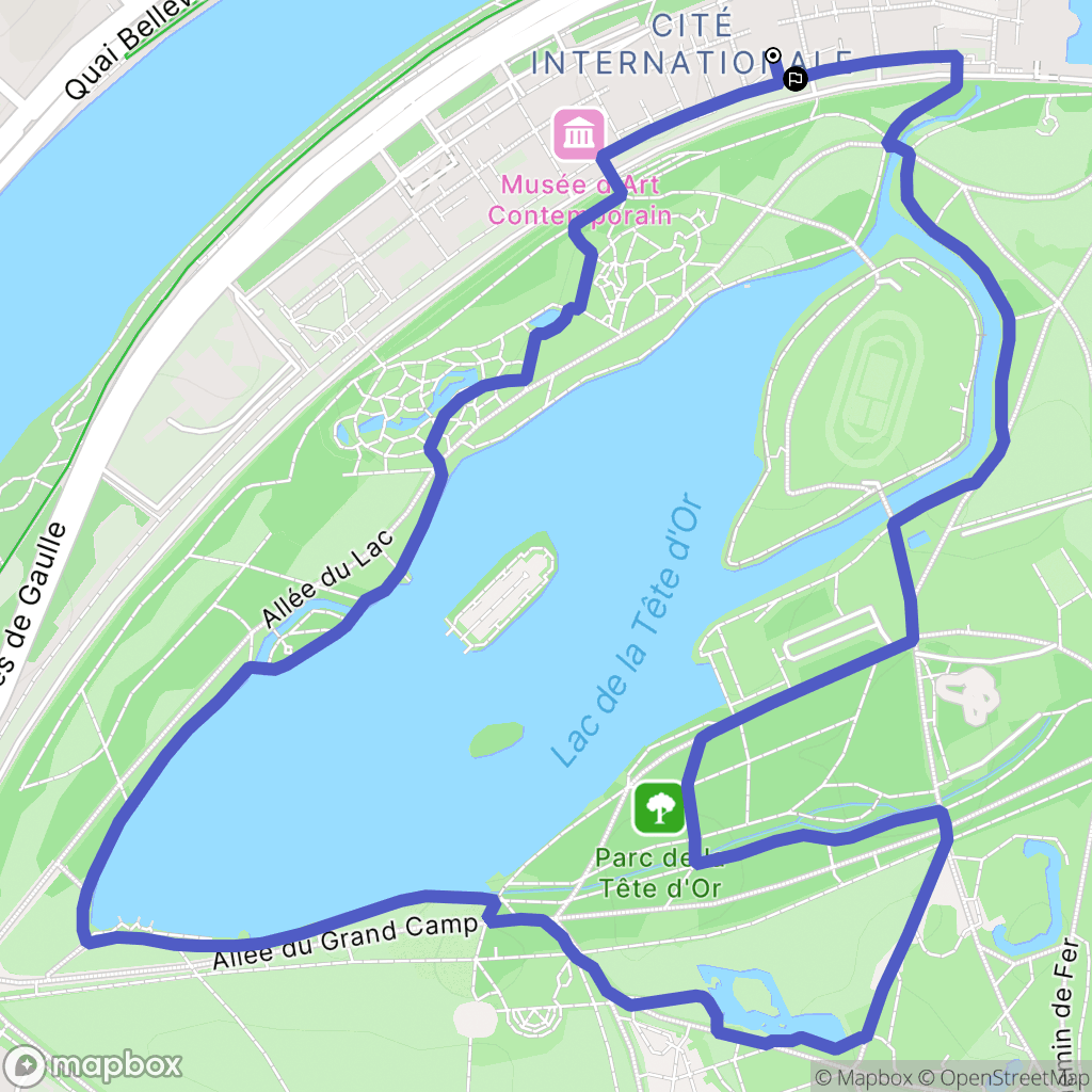 Lyon : carte du parcours de randonnée - France