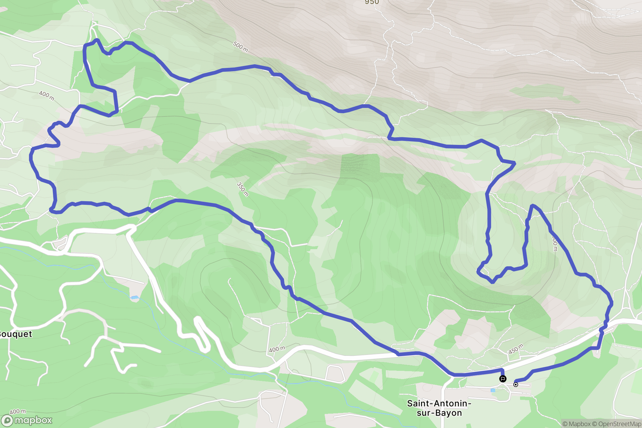 Saint-Antonin-sur-Bayon : carte du parcours de randonnée - France