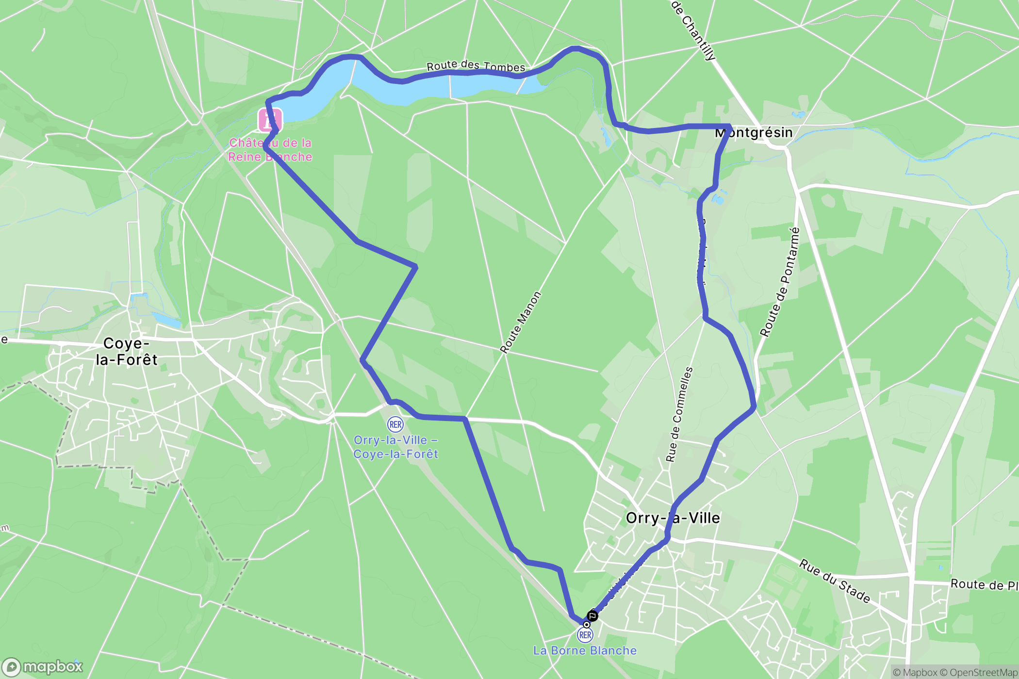 Orry-la-ville : carte du parcours de randonnée - France