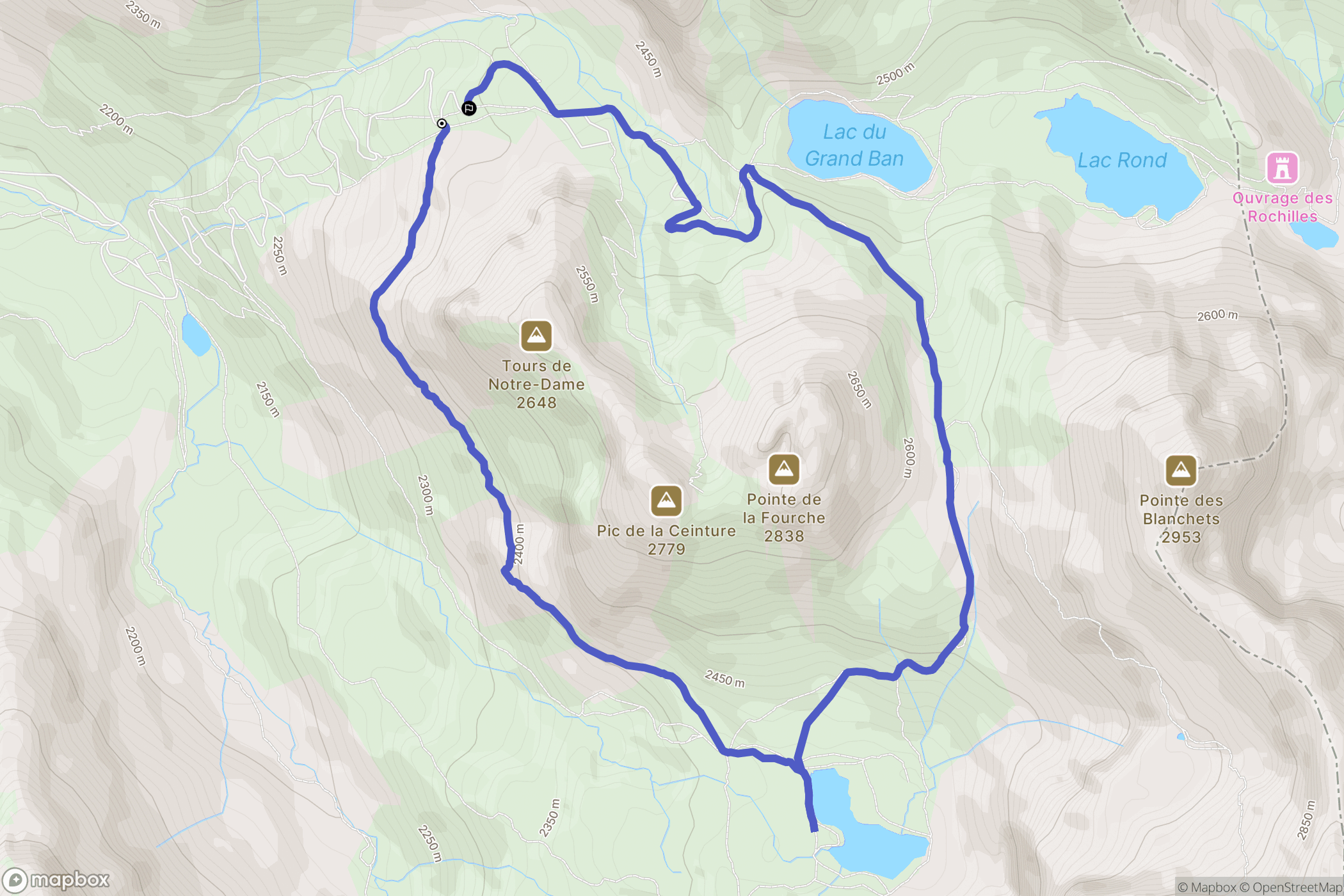 Valloire : carte du parcours de randonnée - France