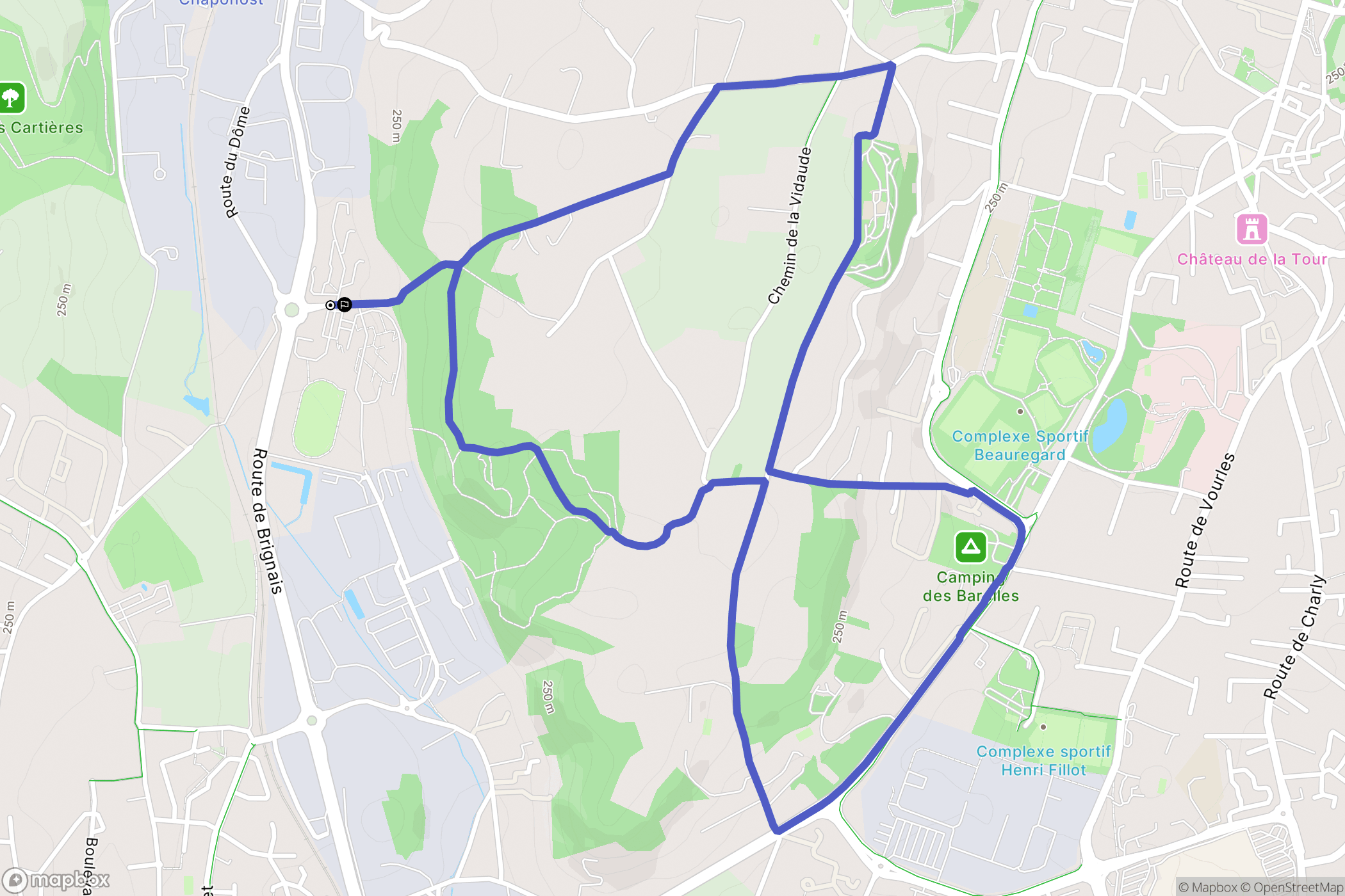 Saint-Genis-Laval : carte du parcours de randonnée - France