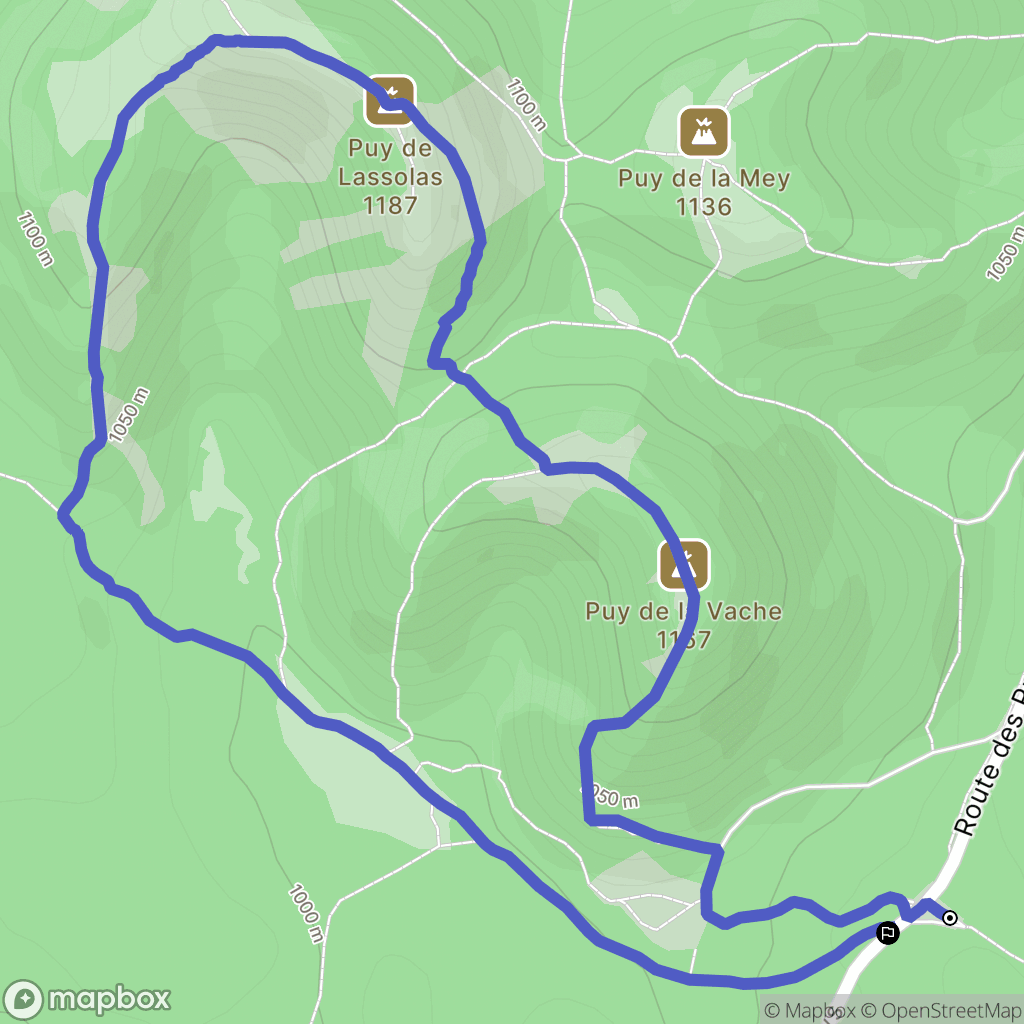 Aydat : carte du parcours de randonnée - France