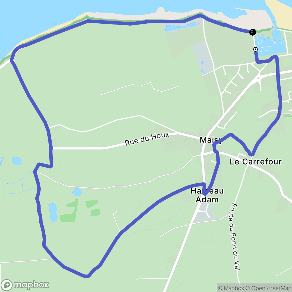Grandcamp-Maisy : carte du parcours de randonnée - France