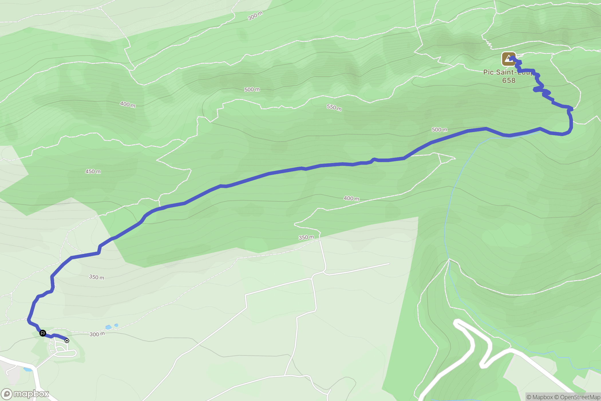 Cazevieille : carte du parcours de randonnée - France