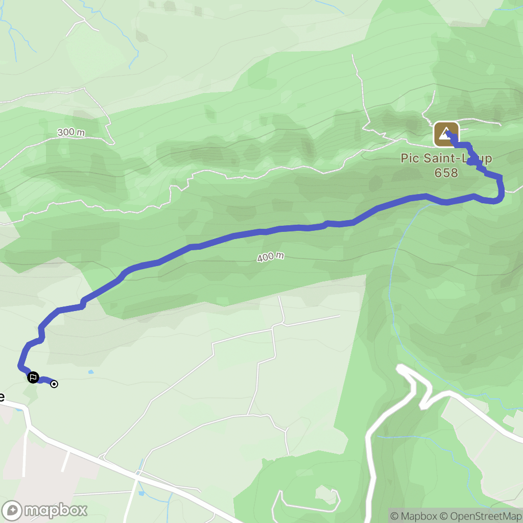 Cazevieille : carte du parcours de randonnée - France