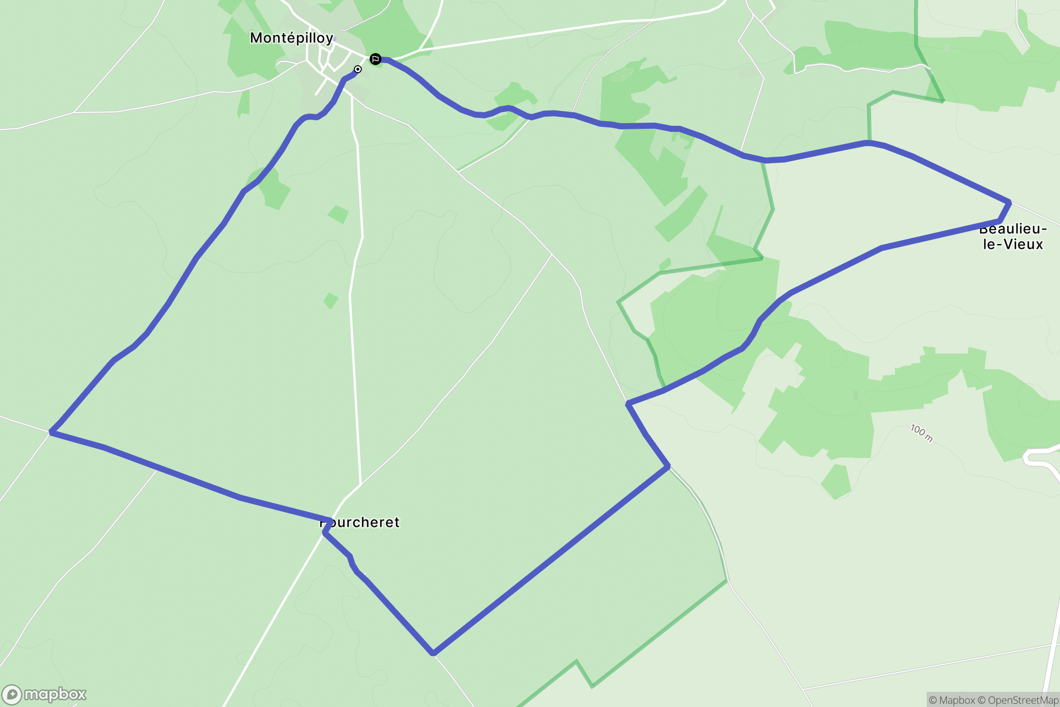 Montépilloy : carte du parcours de randonnée - France
