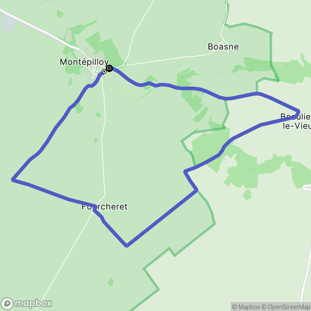 Montépilloy : carte du parcours de randonnée - France