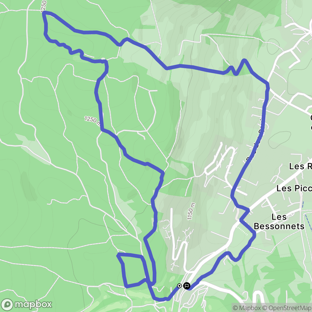 Corrençon-en-Vercors : carte du parcours de randonnée - France