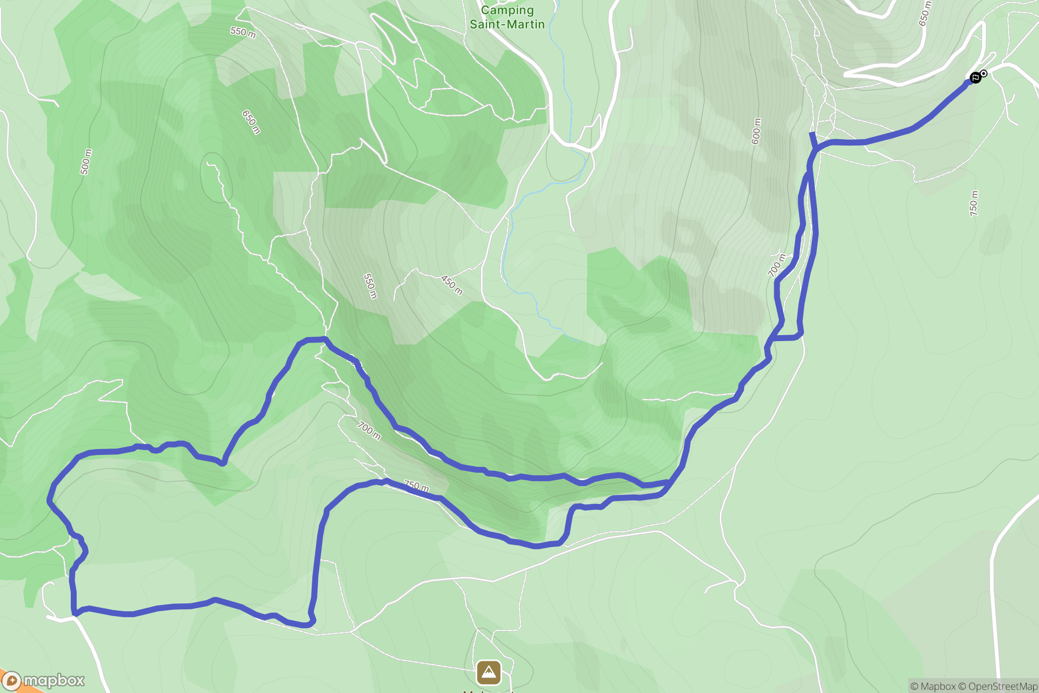 Millau : carte du parcours de randonnée - France