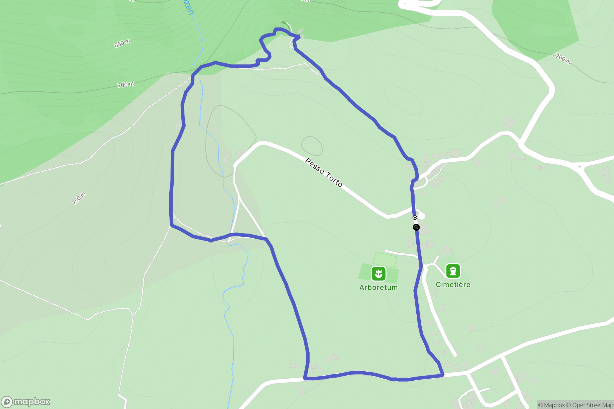 Alzen : carte du parcours de randonnée - France