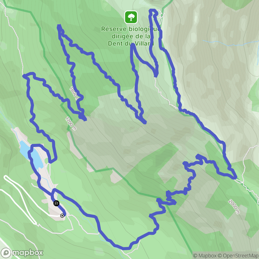 Courchevel : carte du parcours de randonnée - France