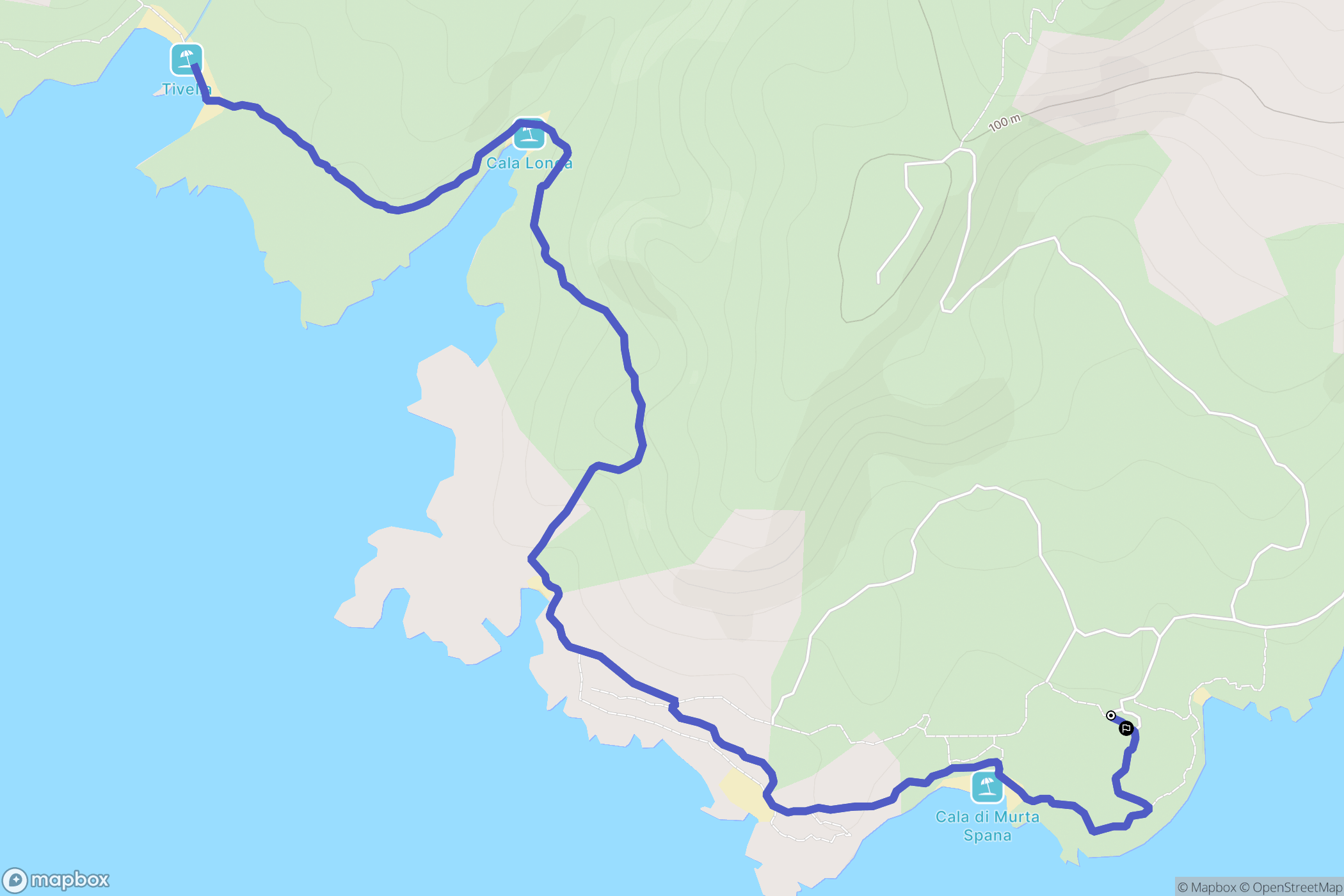 Sartène : carte du parcours de randonnée - France