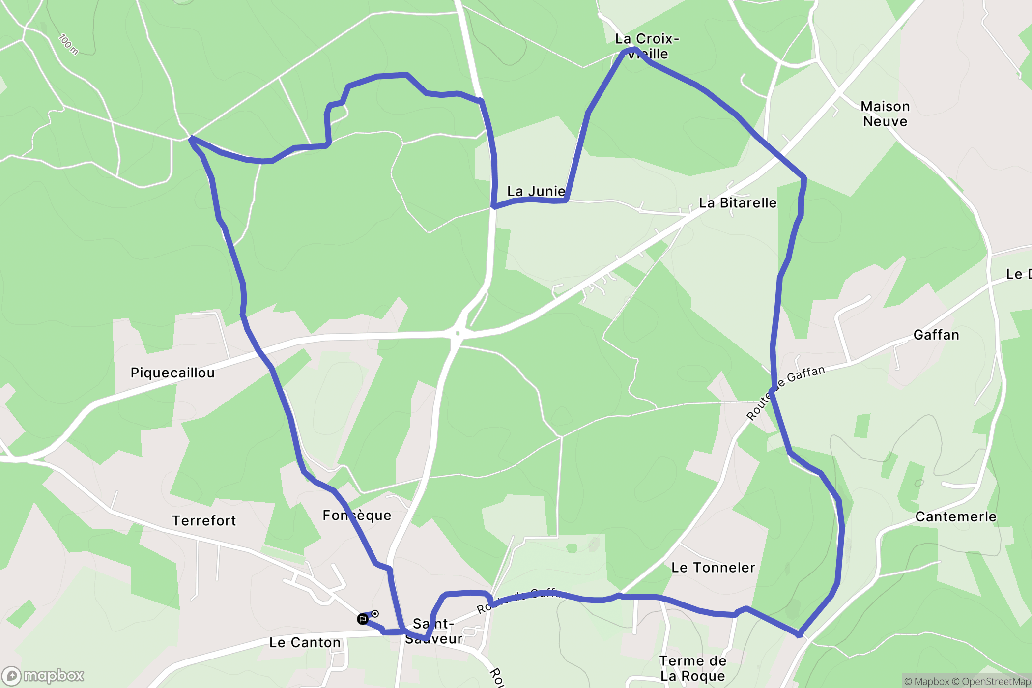 Saint-Sauveur : carte du parcours de randonnée - France