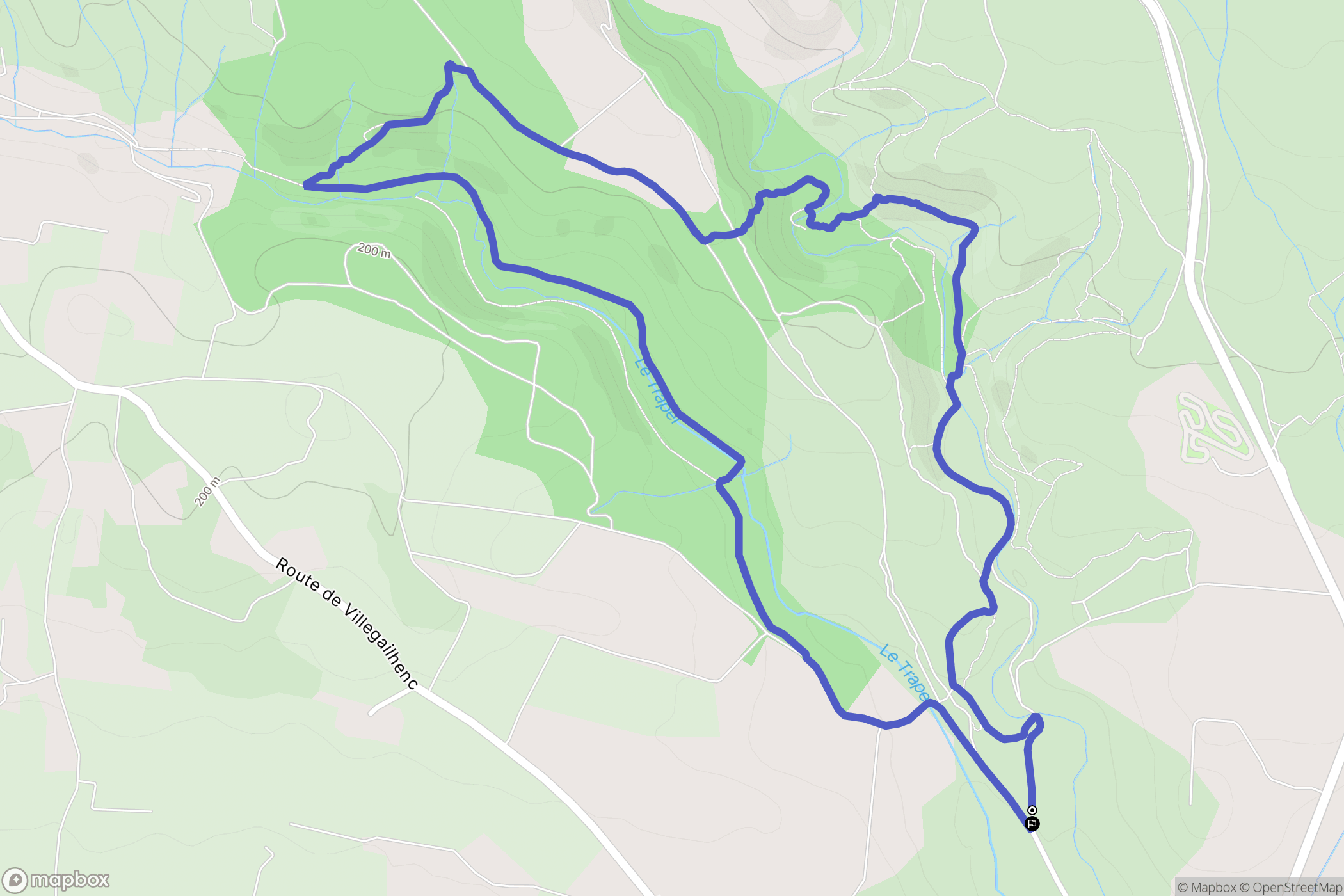 Villegailhenc : carte du parcours de randonnée - France