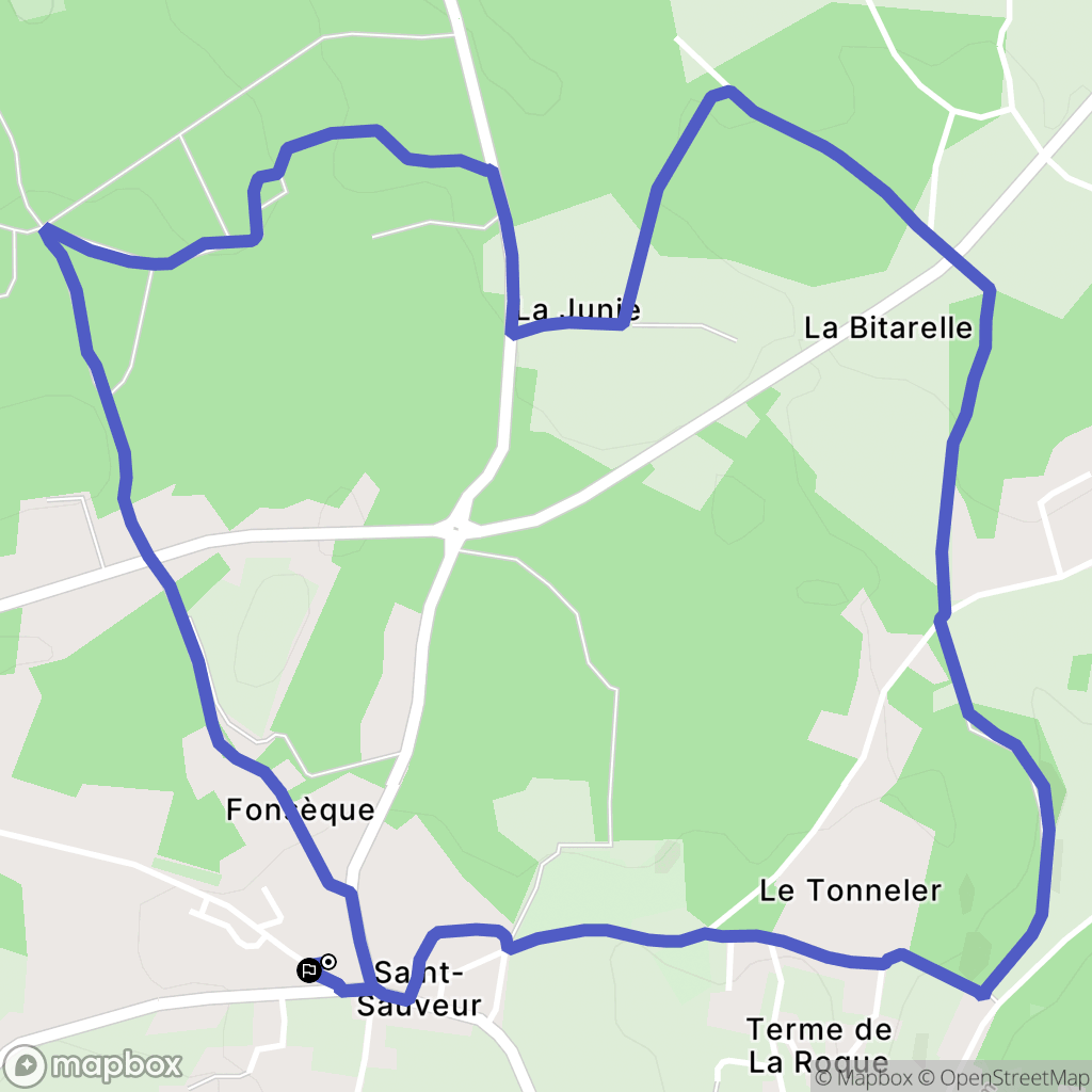 Saint-Sauveur : carte du parcours de randonnée - France