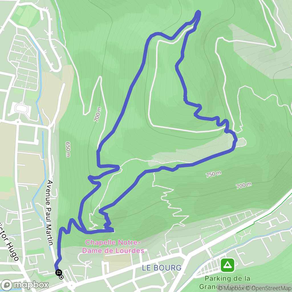 Digne-les-Bains : carte du parcours de randonnée - France