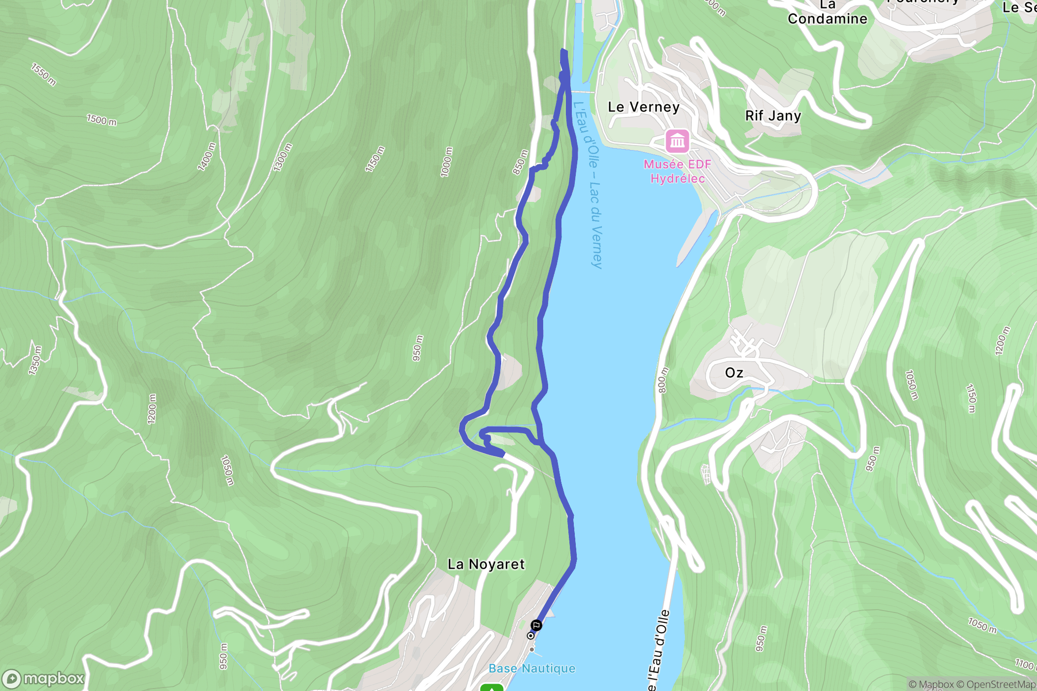 Allemont : carte du parcours de randonnée - France