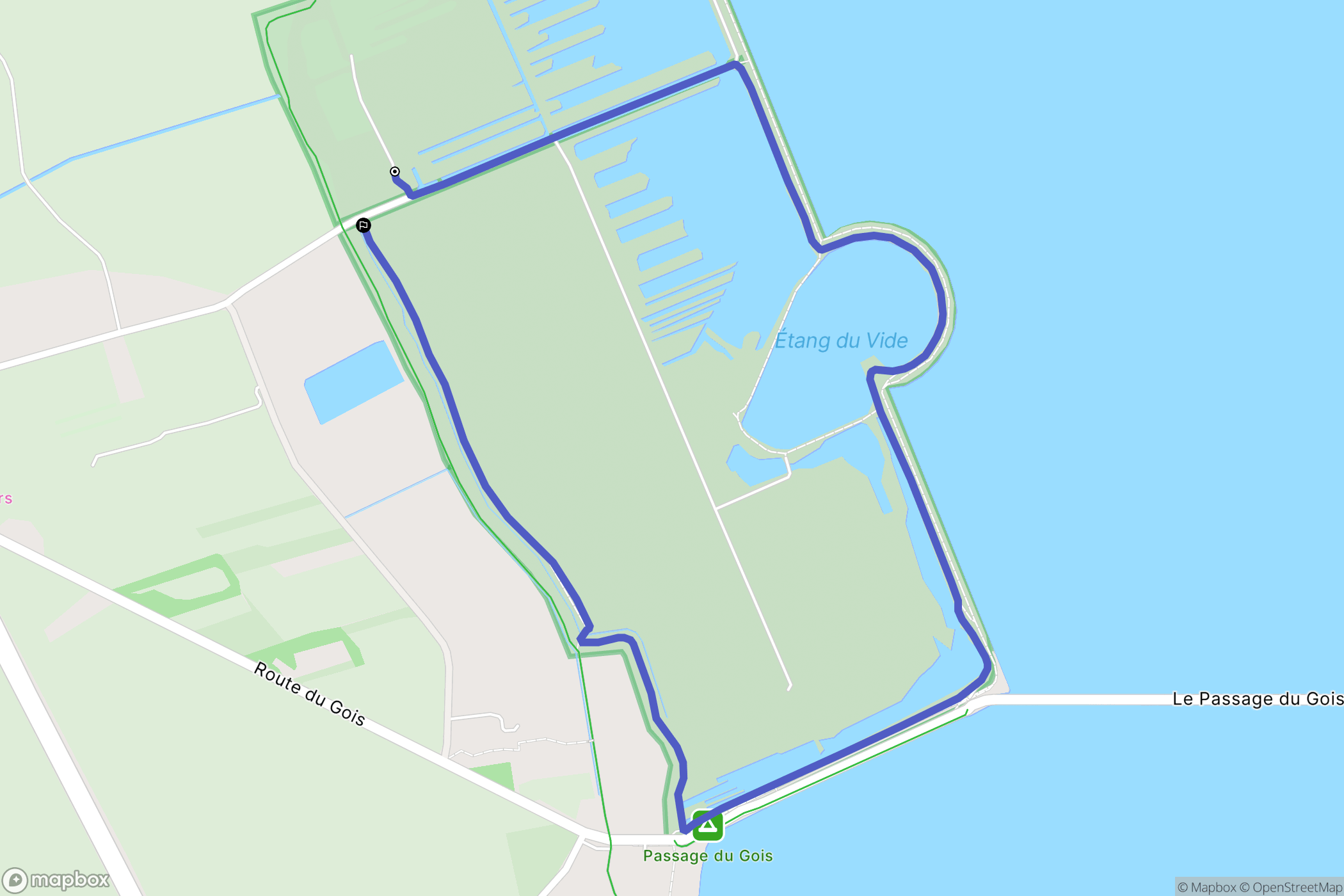Noirmoutier, Barbâtre : carte du parcours de randonnée - France