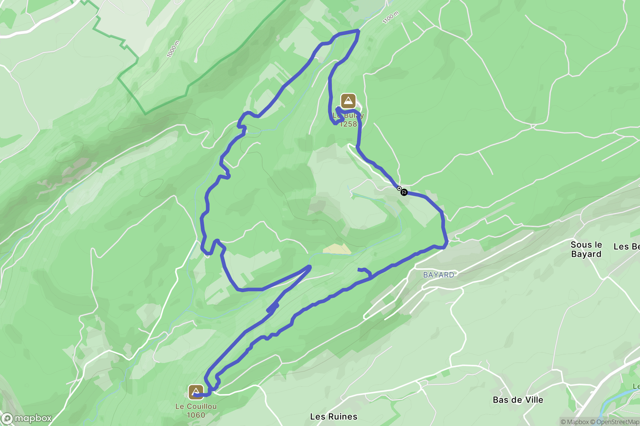 Foncine-le-Haut : carte du parcours de randonnée - France
