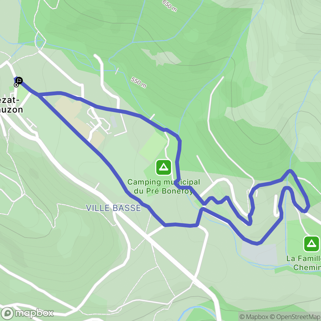 Montpezat-sous-Bauzon : carte du parcours de randonnée - France