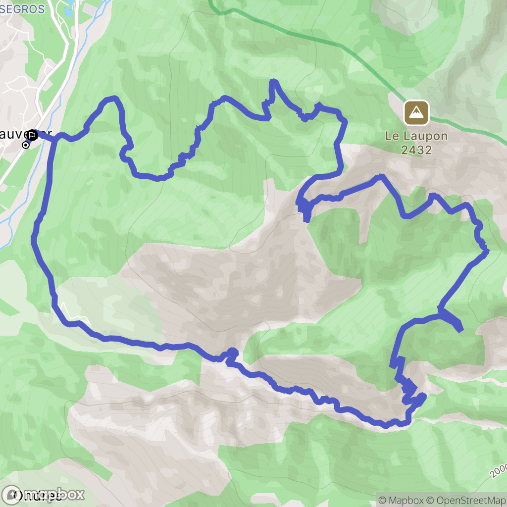Beauvezer : carte du parcours de randonnée - France