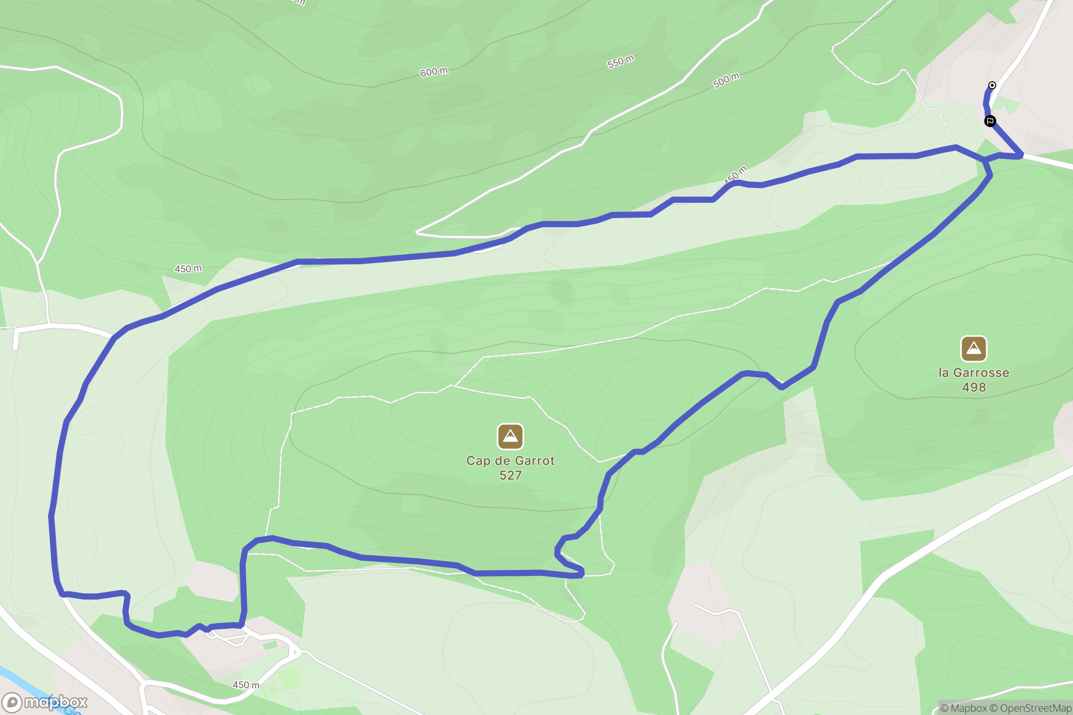 Aspet, Fontagnères : carte du parcours de randonnée - France
