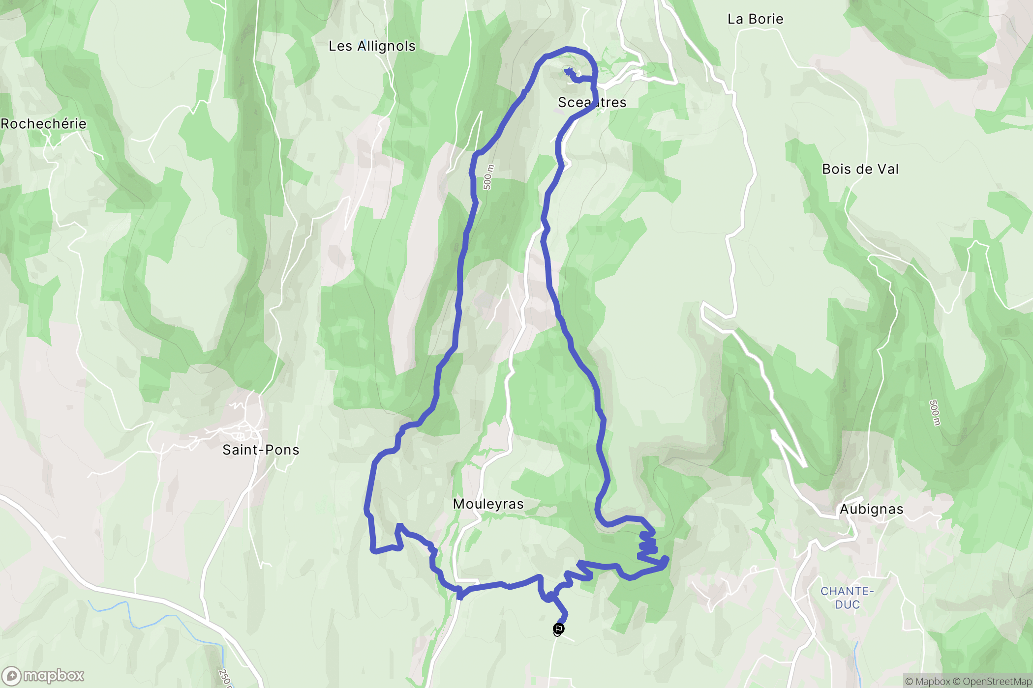 Alba-la-Romaine : carte du parcours de randonnée - France