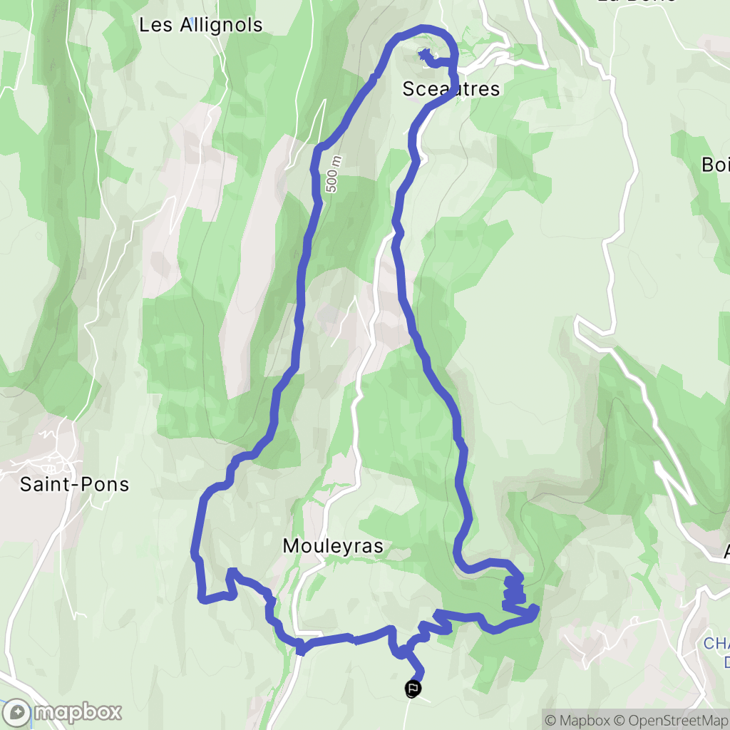 Alba-la-Romaine : carte du parcours de randonnée - France