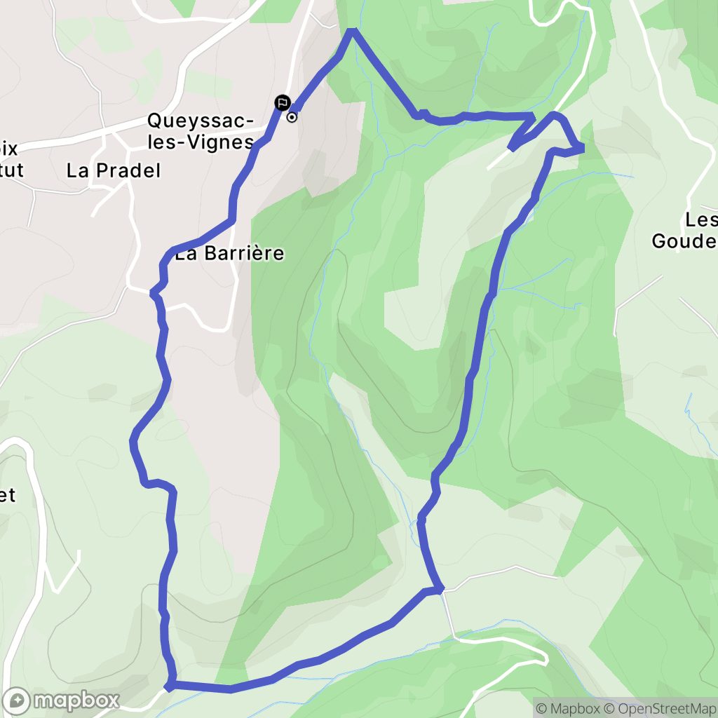 Queyssac-les-Vignes : carte du parcours de randonnée - France